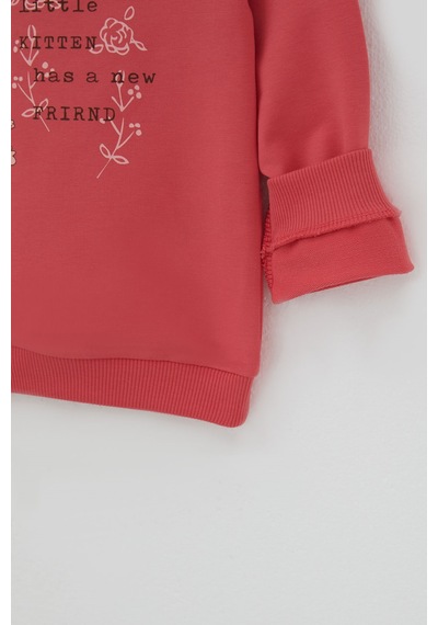 Breeze Kız Çocuk Sweatshirt Dostluk Temalı Sevimli Hayvancıklar Baskılı 1.5-5 Yaş , Mercan Breeze Kız Çocuk Sweatshirt Dostluk Temalı Sevimli Hayvancıklar Baskılı 1.5-5 Yaş , Mercan
