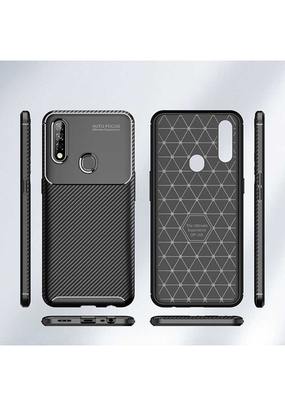 Apsuwa Oppo A91 Kılıf Negro Karbon Fiber Silikon