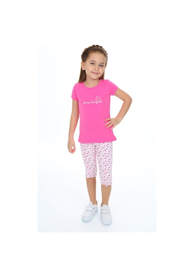 Toontoy Kids Toontoy Kız Çocuk Nakışlı Kaprili Takım Fuşya