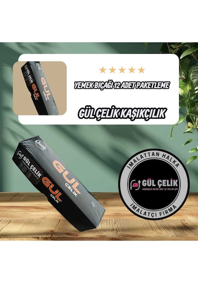 Yemek Bıçağı 12 Parça 12 Kişilik 18/0 Kalite 3 Mm Kalınlık Paslanmaz Çelik