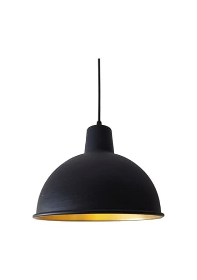 Tr Rsylight Retro Metal Sarkıt Avize Rustik Tekli Sarkıt Siyah İçi Sarı Siyah Rt2036000 Genel