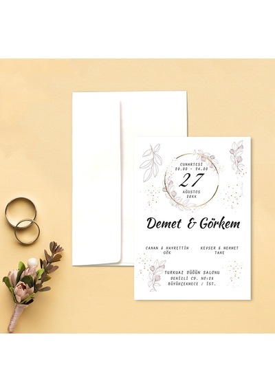 Yarendavetiyeotuz9 100 Adet Beyaz Zarflı Davetiye (486092036)-Değer 1-Değer 2