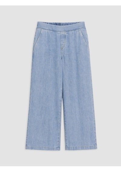 Lcwaıkıkı Petite Mavi Beli Lastikli Wideleg Kadın Jean Pantolon