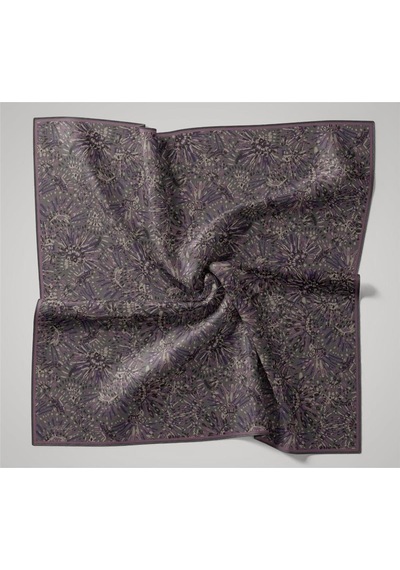Silk Home İnce Pamuk Soft Eşarp Gri-antrasit Desenli Tok Duruşlu Kaymaz 90x90 Çok Renkli