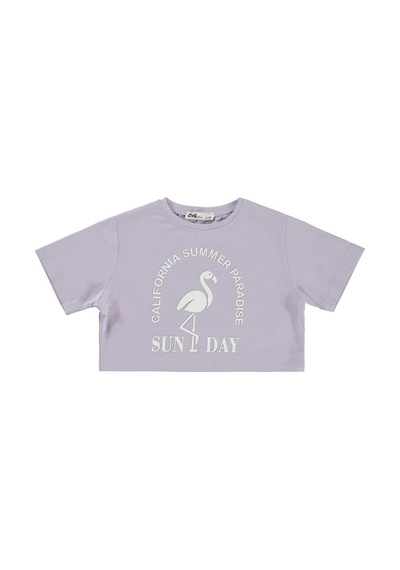 Civil Girls Flamingo Baskılı 2-5 Yaş Tişört Lila