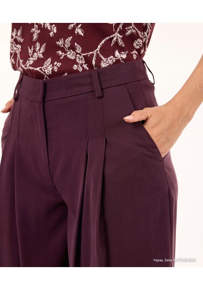 Yargıcı Wide Leg Normal Bel Pantolon 26kkpn3045x 051 Mürdüm