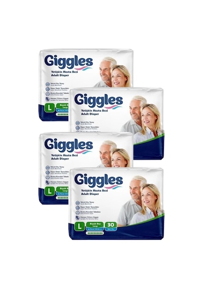 Giggles Belbantlı Yetişkin Hasta Bezi Büyük Boy L 4 x 30'lu