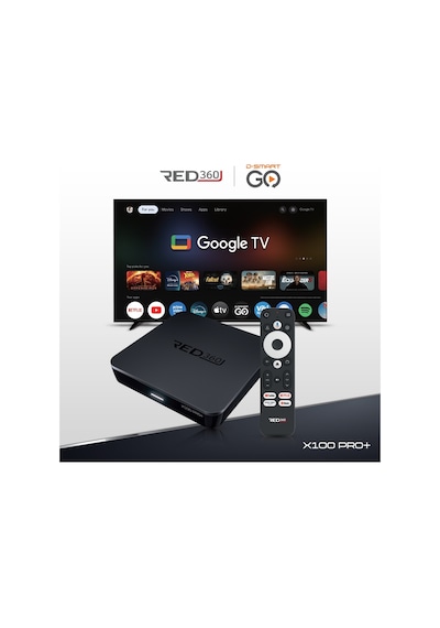 RED360 X100 Pro Google TV Box + 12 Aylık D-Smart GO