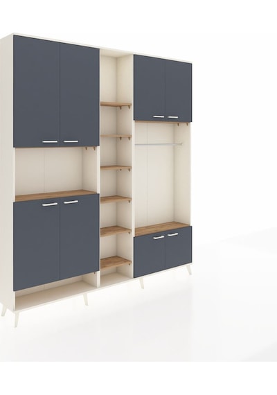 Arges Dolap 18 Raflı 8 Kapaklı Tek Askılı 220x30x243 Aytaşı-antrasit/çam Antrasıt/atlas Çam Arges Dolap 18 Raflı 8 Kapaklı Tek Askılı 220x30x243 Aytaşı-antrasit/çam Antrasıt/atlas Çam