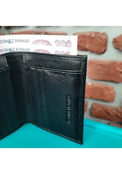 Gvnbag Hakiki Deri Erkek Dikey Siyah Cüzdan Gvn-0123