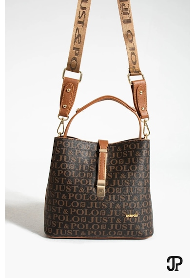 Just Polo Kadın Orta Boy Su Geçirmez Günlük Şık El Ve Omuz Çantası Ebat 23 X 18 Cm Shoulder Bag Kahverengi - Taba
