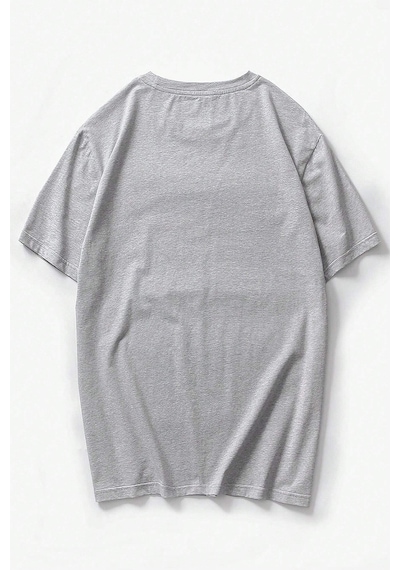Erkek Milano Baskılı Oversize Tshirt Gri