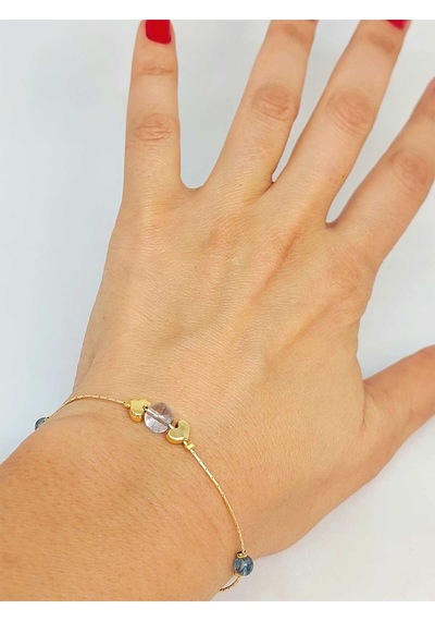 Topaz Taşı Tasarım Bileklik 52094 Çok Renkli