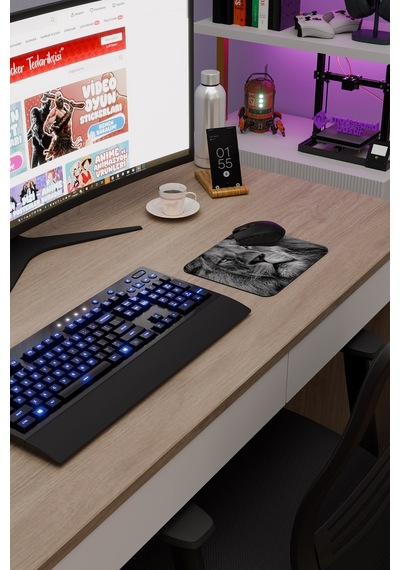 Aslan Kaymaz Dikişli Kauçuk Oyuncu Mousepad V4 - 22x18 Gaming Mouse Pad Fare Altlığı
