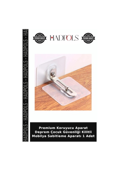 Premium Koruyucu Aparat Deprem Çocuk Güvenliği Kilitli Mobilya Sabitleme Aparatı 1 Adet