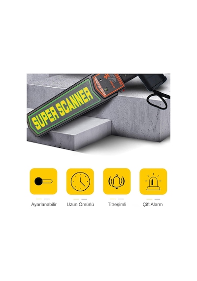 Hymark Süper Scanner Md-3003b1 El Tipi Üst Arama Dedektörü 9v Pil