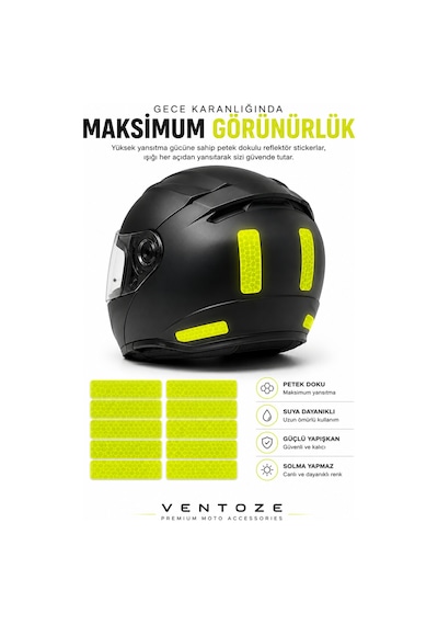 Reflektör Sticker Seti Gece Parlayan Uyarıcı Güvenlik Bandı 10 Adet