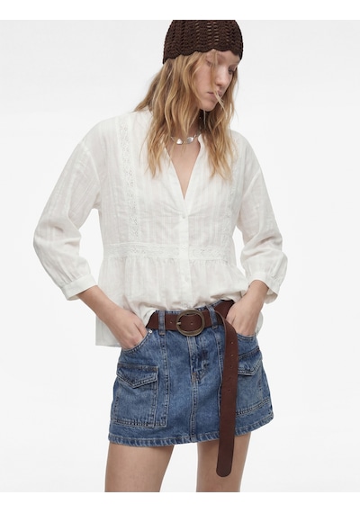 Koton Kargo Cepli Mini Denim Şort Etek Orta İndigo 6sal70031md