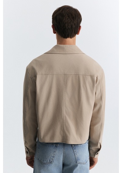 Antioch Crop Fit Suni Süet Ceket Bej