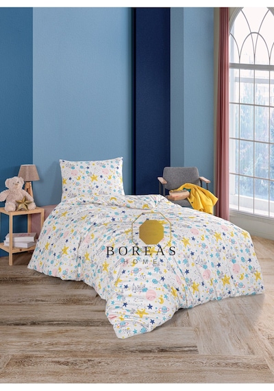 Babystar Tek Kişilik Nevresim Takımı Mavi - Sarı