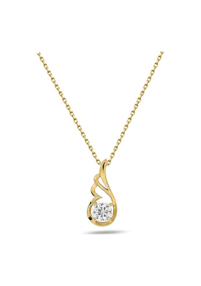 Brezza Lusso Jewelry Zarif Tasarım Melek Kanatlı Taşlı Gümüş Kolye Altın Kaplama 45 CM