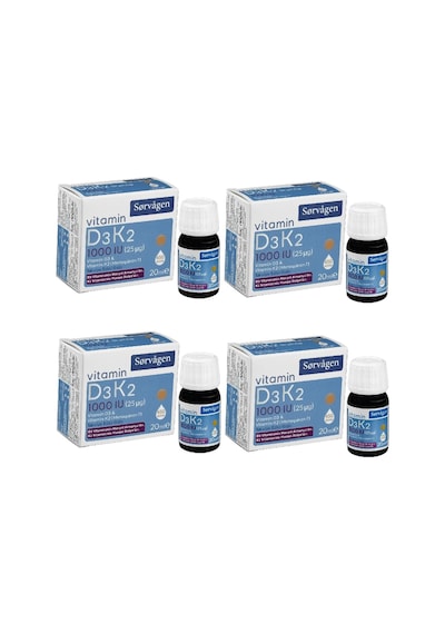 SORVAGEN VİTAMİN D3K2 DAMLA 20 ML (1000 IU)-(Almanya menşeili D3 Vitamini) 4 Adet