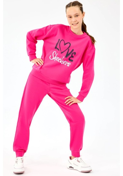 Skechers Fleece Çocuk Sweatshirt Pembe