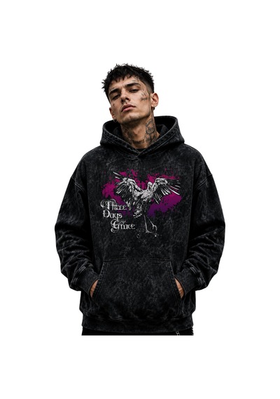 Sevbano Three Days Grace Rock Metal Müzik Grubu Baskılı Unisex Oversize Y Siyah