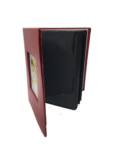 Özel Seri Resim Topla Hatıra Defteri Kare Desenli 4x6 10x15 100'lük Fotoğraf Albüm Kırmızı