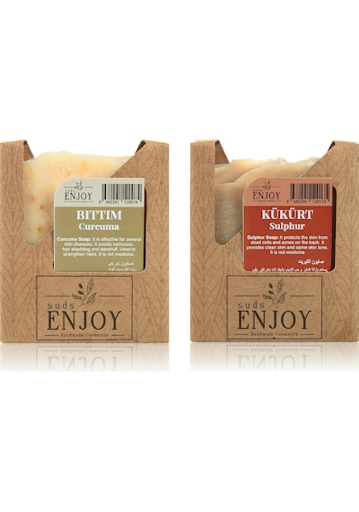 Suds Enjoy Doğal Bıttım + Kükürt El Yapımı Yüz Saç ve Vücut Sabunu 2 x 100 G