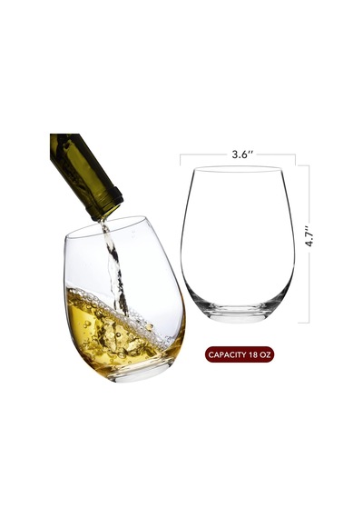 Tr Sapsız Şarap Kadehi 6'li Set, El Üflemeli Premium Kristal Kırmızı Şarap Veya Beyaz Şarap Kadehi 18 Oz - Zanaa Diğer