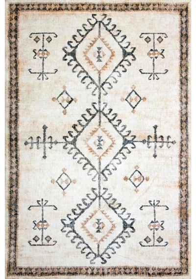 Artloop Fuga Kadife Dokulu Siyah/beyaz Modern Desenli Halı Ka 21