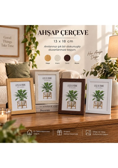 Yakut Ahşap Resim Çerçevesi 5"x7" Ve 21x29.7 Cm Boyutlarıyla- 48'li Paket