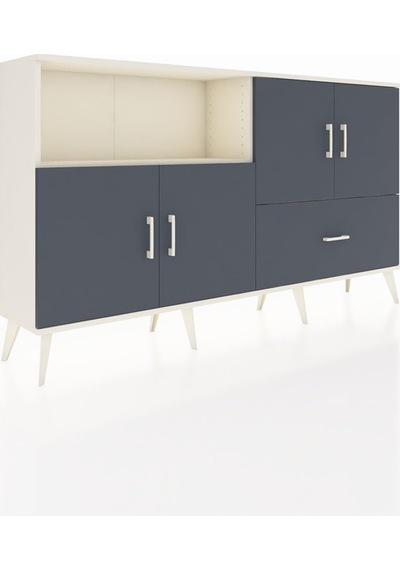 Arges Konsol 4 Raflı Tek Çekmeceli 4 Kapaklı 176x30x99 Aytaşı-ant Aytaşı-antrasit Arges Konsol 4 Raflı Tek Çekmeceli 4 Kapaklı 176x30x99 Aytaşı-ant Aytaşı-antrasit