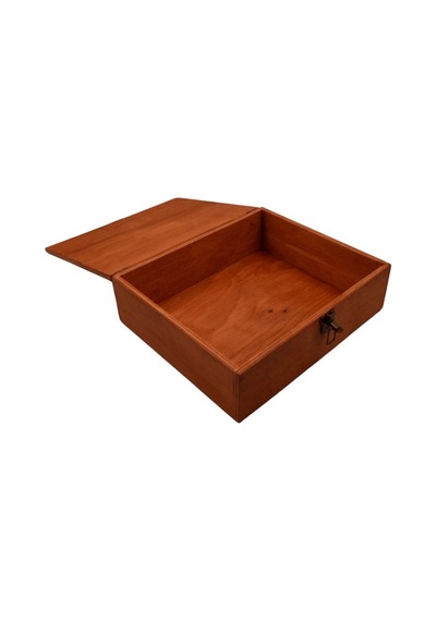 Ahşap Kare Kutu Klipsli 30x30cm Gen. 7cm Yükseklik Burma Renk