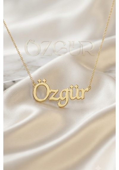 925 Ayar Gümüş İsimli Kolye Altın