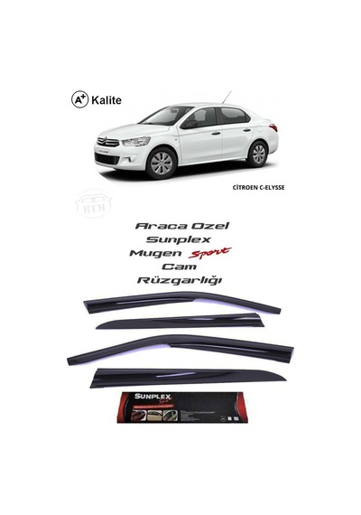 Citroen C-Elysee Sunplex Cam Rüzgarlığı Mugen 4'Lü