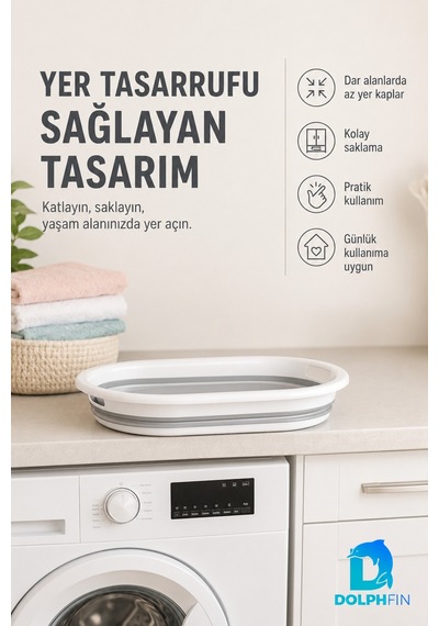 Katlanır Sele 27 Lt Ev Dolap Banyo Düzenleyici Organizer Beyaz-gri