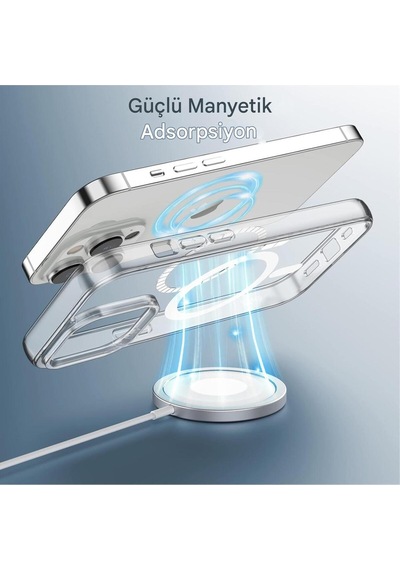 Apple Uyumlu iPhone 14 Pro Şeffaf Magsafe Kılıf Safe Şeffaf