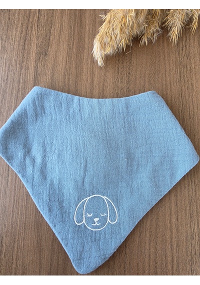 Sleepy Panda, Teddy & Puppy 3 Lü Nakışlı Müslin Bandana Önlük Seti Çok Renkli