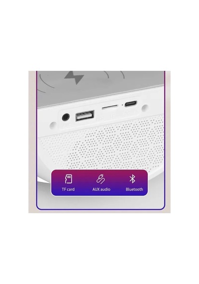 G Bluetooth Hoparlör 15w Kablosuz Hızlı Şarj Alarm Çalar Saat Gece Lambası Ambians Led Işık