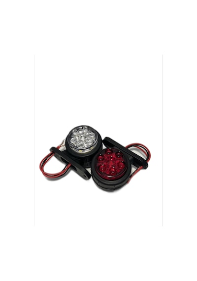 Ahmet Otomotiv Mercekli Mini Takoz 12 Ledli Kırmızı-beyaz 12v-24v