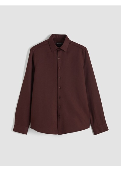 Lcw Busıness Bordo Slim Fit Armürlü Erkek Gömlek