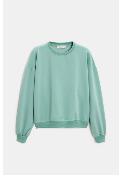 Sââde Kadın Oversize Bisiklet Yaka Basic Casual Sweatshirt Mint