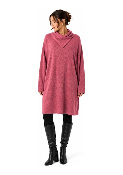Neden Tekstil Kadın Triko Uzun Kol Rahat Kesim Pudra Bluz - Pembe