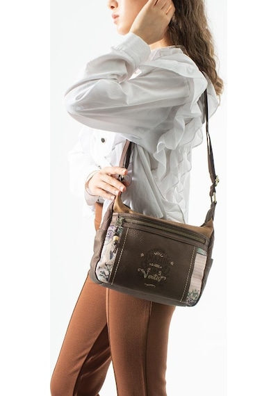 Baginn Amazing Ventis Kadın Postacı Çanta Retro Vegan Deri 27 18 Cm Suni Deri Omuz Çantası Çok Cepli Kahverengi