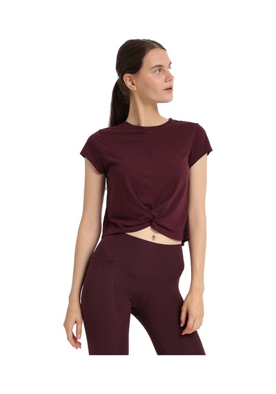 Sportive Marana Cropped Top Kadın Bordo Günlük Stil T-shirt 25kk1032-brd 1776538 Bordo