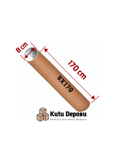 8x170 Cm Kapaklı Silindir Postüp Rulo Gönderi Kutusu 5 Adet