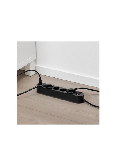 Ikea Koppla 2 Usb Girişli 4'lü Priz, Siyah, 3 M Diğer