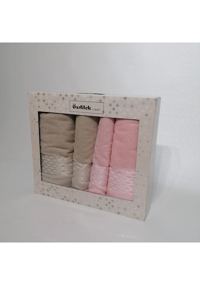 Özdilek Elissa Best Set Hamam Takımı (Banyo Seti) Pudra - Taş Pudra
